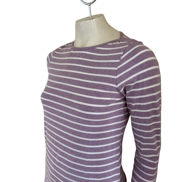FAT FACE The Classic Breton Tee Shirt in Lilac Mist White Stripe SZ 2 - Picture 3 of 9